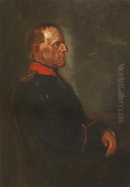 Portrat Helmut Graf Von Moltke Oil Painting by Franz Seraph von Lenbach