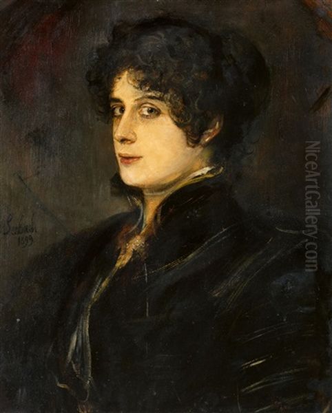 Portrait Einer Dame Oil Painting by Franz Seraph von Lenbach