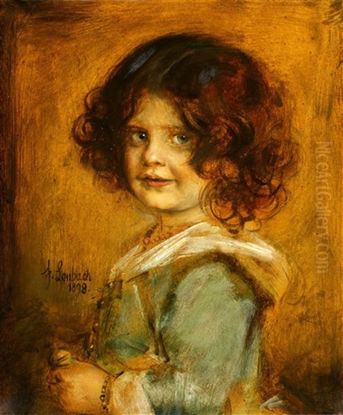 Portrait Eines Madchens Oil Painting by Franz Seraph von Lenbach