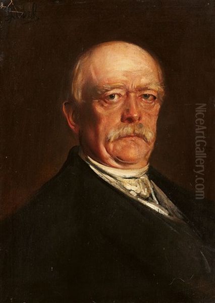 Portrait Of Otto Von Bismarck Oil Painting by Franz Seraph von Lenbach