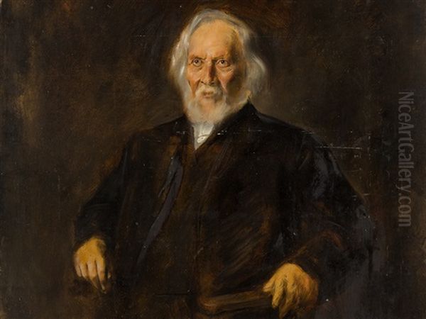 Portrait Study Of Legal Adviser Bamberger Oil Painting by Franz Seraph von Lenbach