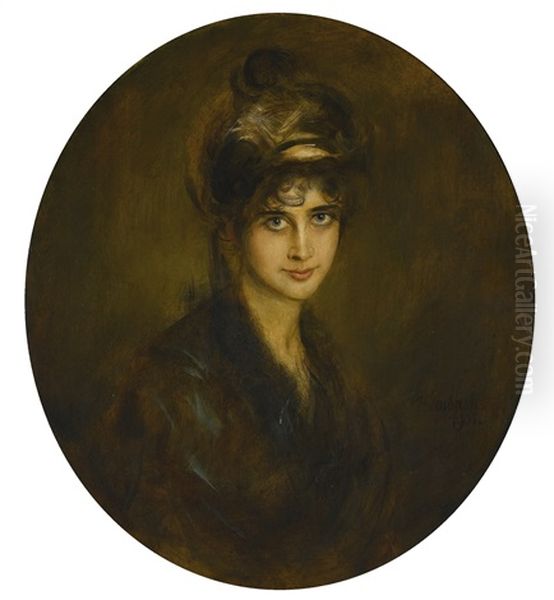 Portrait Of A Lady Oil Painting by Franz Seraph von Lenbach