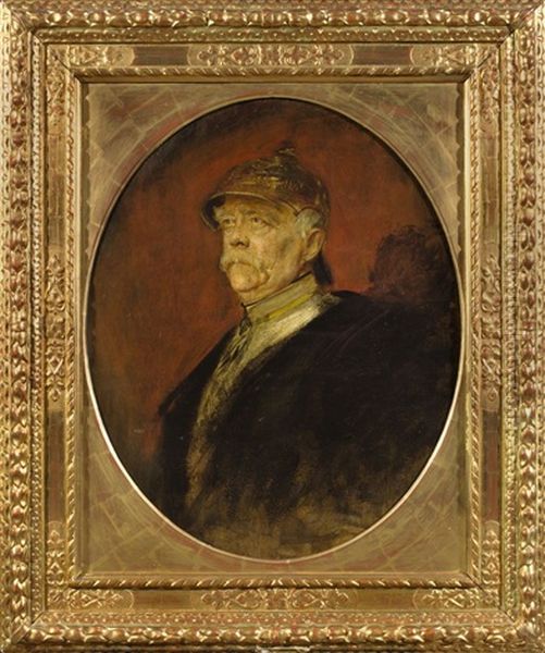 Otto Furst Von Bismarck Oil Painting by Franz Seraph von Lenbach