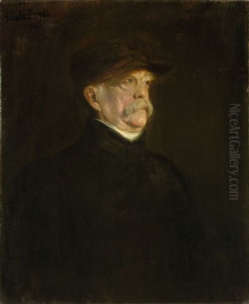 Otto Furst Von Bismarck Oil Painting by Franz Seraph von Lenbach