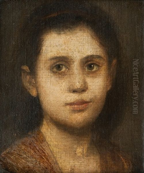 Portrait Of The Daughter Of Arnold Bocklin Oil Painting by Franz Seraph von Lenbach