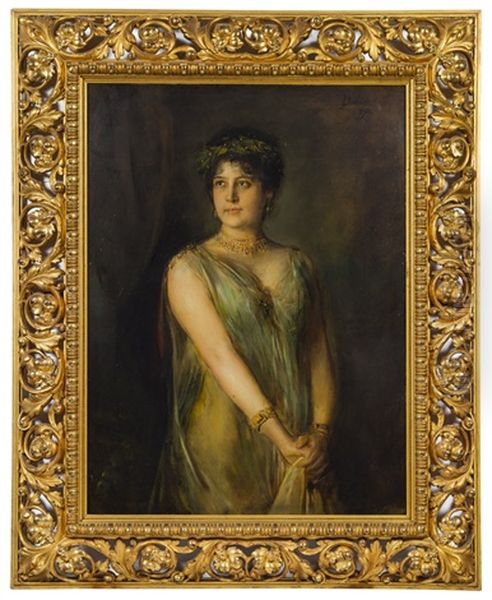 Emma Berndl Als Iphigenie Oil Painting by Franz Seraph von Lenbach