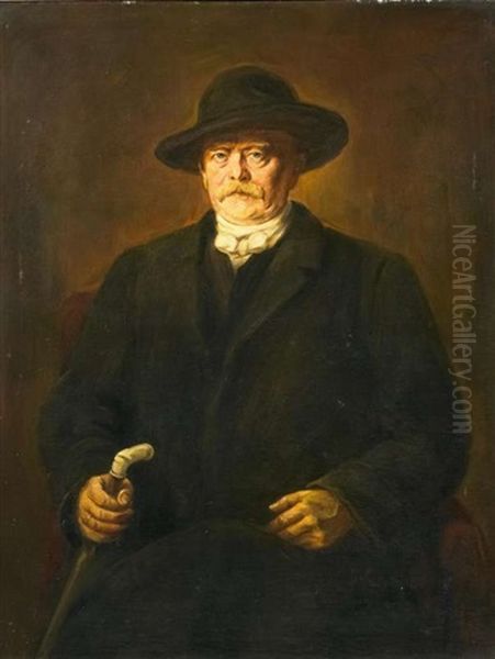 Portrat Otto Furst Bismarck Oil Painting by Franz Seraph von Lenbach