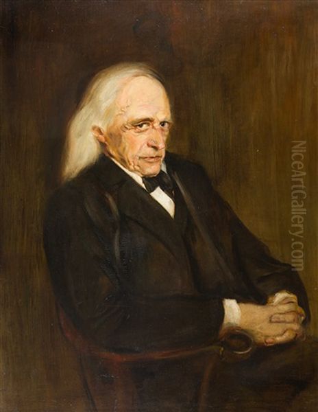 Der Historiker Theodor Mommsen Oil Painting by Franz Seraph von Lenbach