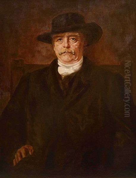 Otto Furst Bismarck Oil Painting by Franz Seraph von Lenbach