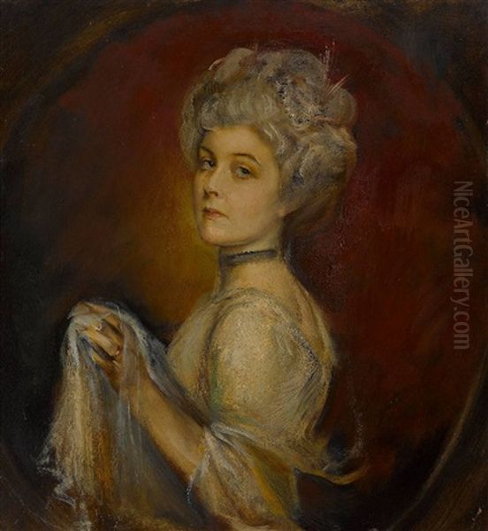 Marion Alice Lady Bateman-hanbury, Verw. Knapp Oil Painting by Franz Seraph von Lenbach