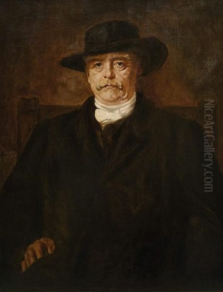 Otto Furst Bismarck Oil Painting by Franz Seraph von Lenbach