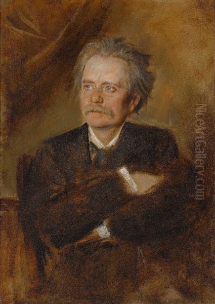 Edvard Grieg Oil Painting by Franz Seraph von Lenbach