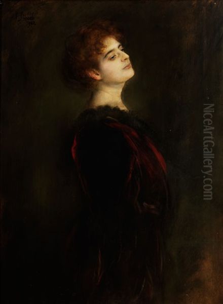 Bildnis Frau Elsa Mothwurf Oil Painting by Franz Seraph von Lenbach