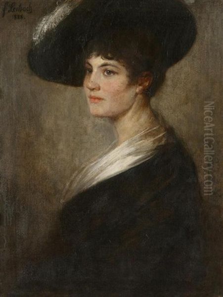 Portrait Einer Dame Oil Painting by Franz Seraph von Lenbach