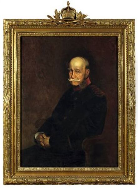 Kaiser Wilhelm I Oil Painting by Franz Seraph von Lenbach