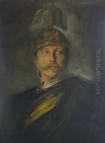 Bildnis Kaiser Wilhelm Ii Oil Painting by Franz Seraph von Lenbach