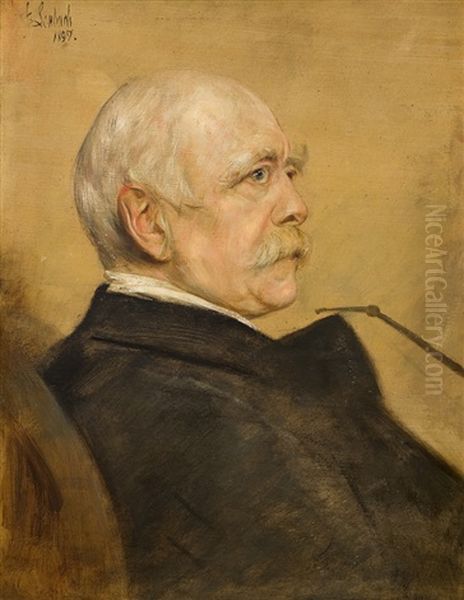 Otto Von Bismarck Oil Painting by Franz Seraph von Lenbach