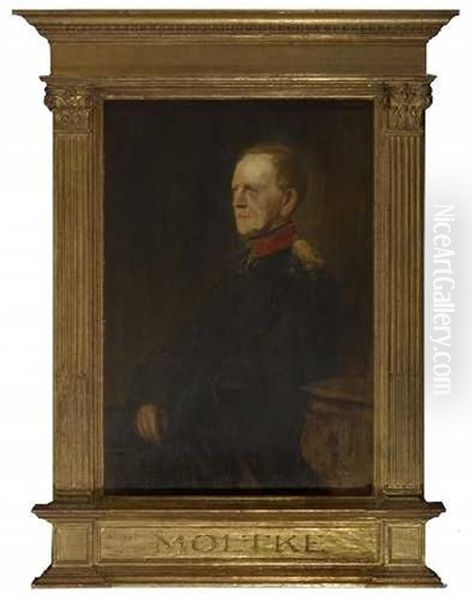 Helmuth Graf Moltke Oil Painting by Franz Seraph von Lenbach