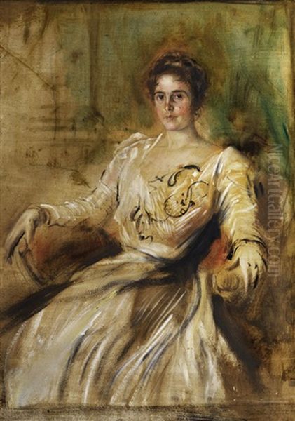 Portrait Der Frau Rosner Oil Painting by Franz Seraph von Lenbach