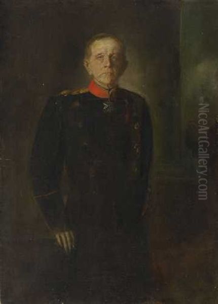 Helmuth Graf Moltke Oil Painting by Franz Seraph von Lenbach