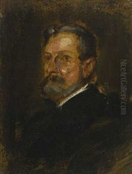 Bildnis Des Oskar Von Redwitz Oil Painting by Franz Seraph von Lenbach