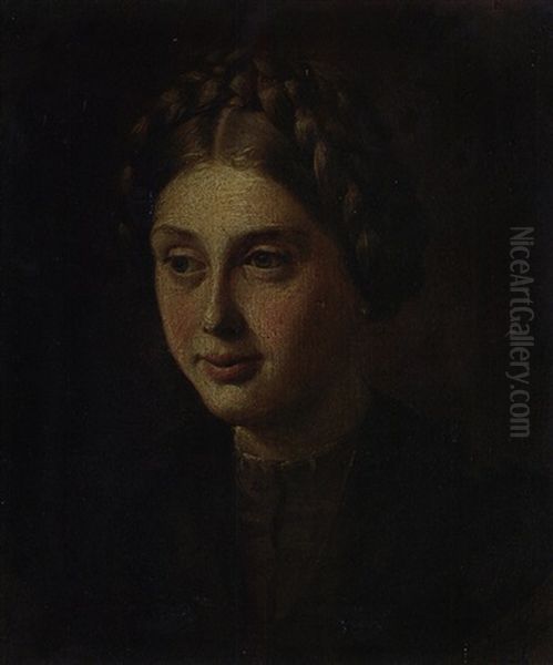 Madchenportrat Oil Painting by Franz Seraph von Lenbach