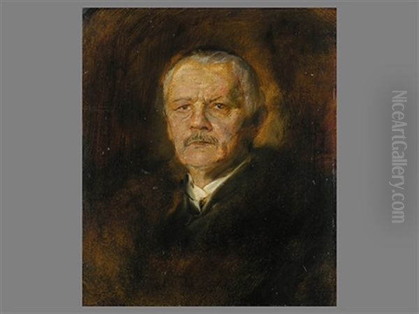 Herrenportrait Oil Painting by Franz Seraph von Lenbach