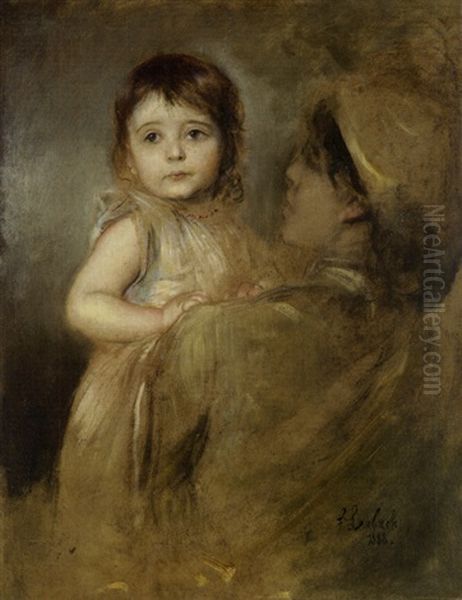 Ritratto Di Bambina Oil Painting by Franz Seraph von Lenbach