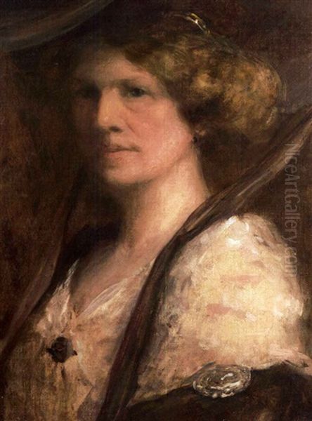 Portrait Frau Von Bode Oil Painting by Franz Seraph von Lenbach