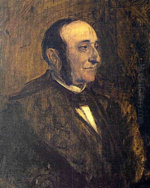 Portrait Des Barons Georges-eugene Haussmann Oil Painting by Franz Seraph von Lenbach