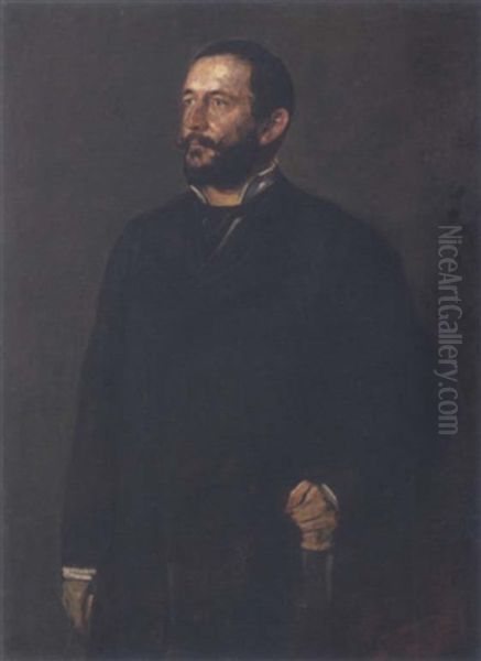 Karl Maximilian Heyl Zu Herrnsheim, Ehrenburger Von Darmstadt Und Mitstifter Des Landesmuseums Darmstadt Oil Painting by Franz Seraph von Lenbach