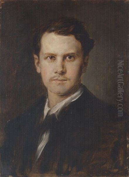 Junger Nordischer Kunstlerfreund Oil Painting by Franz Seraph von Lenbach