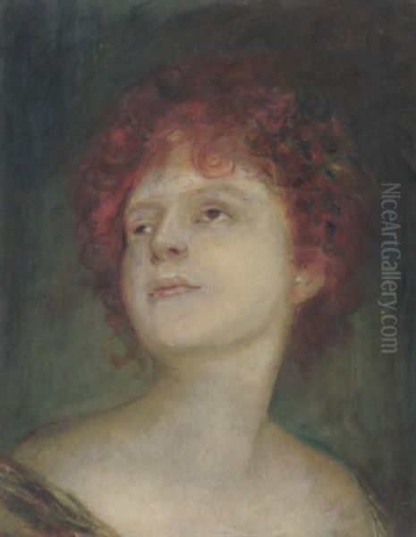 Marion, Die Tochter Des Kunstlers Oil Painting by Franz Seraph von Lenbach