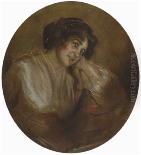 Frau Schafer Oil Painting by Franz Seraph von Lenbach