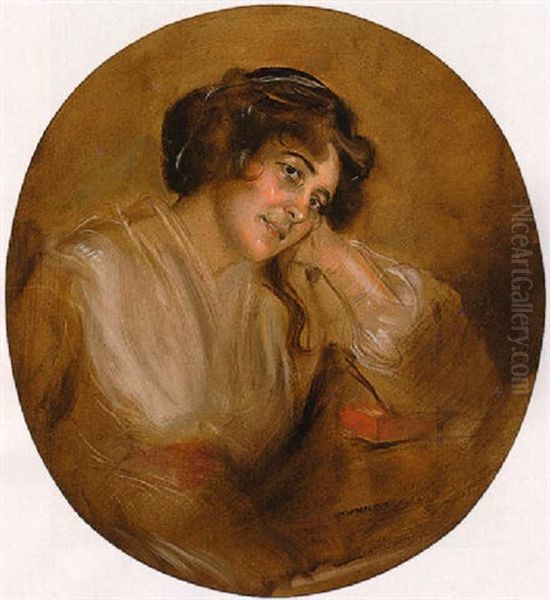 Frau Schafer Oil Painting by Franz Seraph von Lenbach