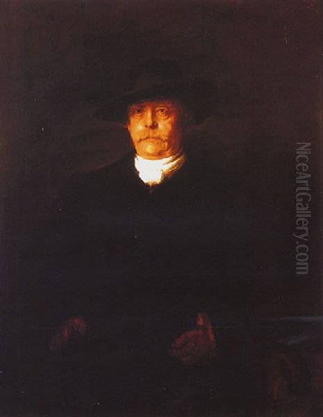 Portrait Of Otto Von Bismarck Oil Painting by Franz Seraph von Lenbach