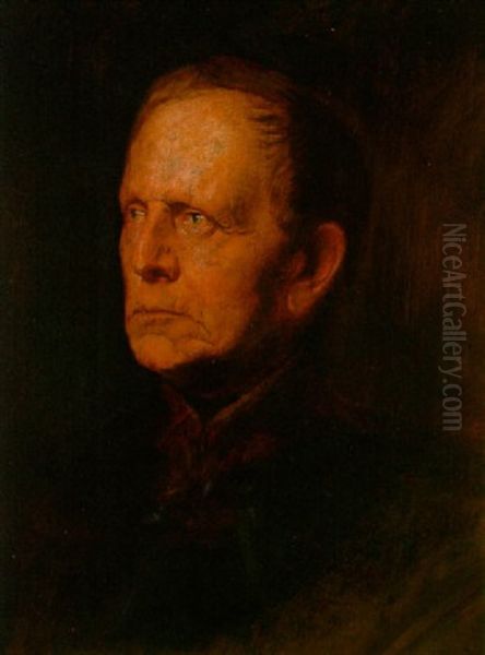 Helmuth Graf Von Moltke Oil Painting by Franz Seraph von Lenbach