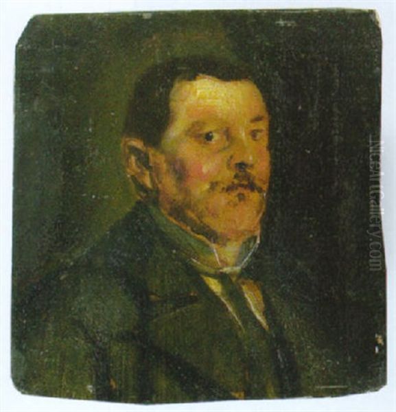 Herrenportrat Oil Painting by Franz Seraph von Lenbach