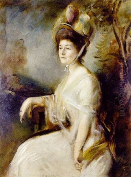 Portrait (de Lady Spencer?) Oil Painting by Franz Seraph von Lenbach