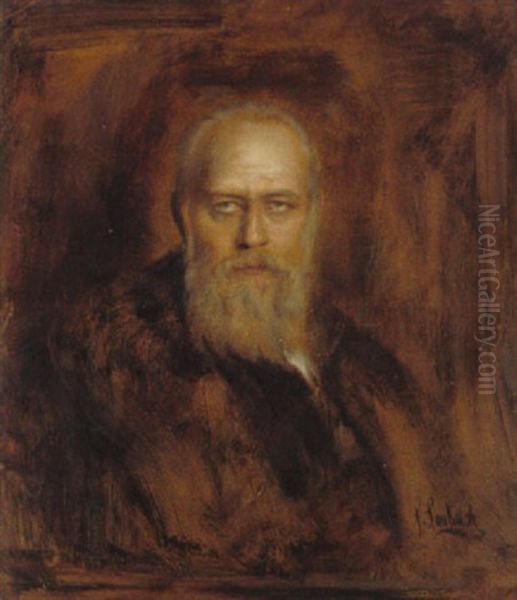 Mannliches Portrait Oil Painting by Franz Seraph von Lenbach