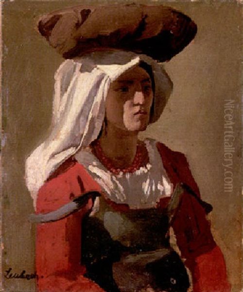 Junge Italienerin Oil Painting by Franz Seraph von Lenbach