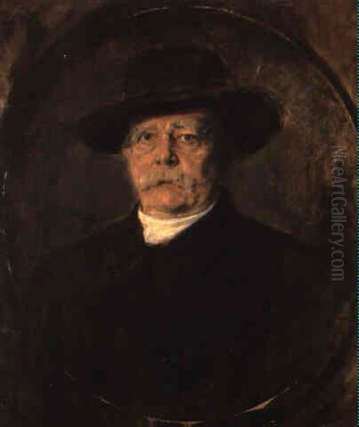 Portrait Otto Von Bismarck Oil Painting by Franz Seraph von Lenbach