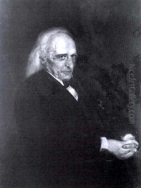 Portrait Of Professor Theodore Mommsen Oil Painting by Franz Seraph von Lenbach