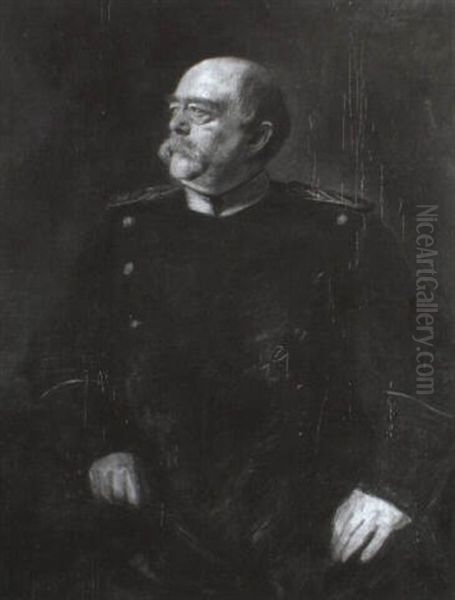 Fuerst Otto Von Bismarck Oil Painting by Franz Seraph von Lenbach