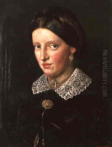 Bildnis Maria Lenbach Oil Painting by Franz Seraph von Lenbach