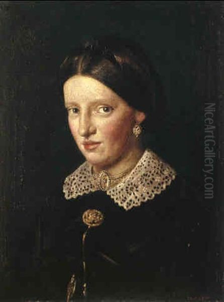 Bildnis Maria Lenbach Oil Painting by Franz Seraph von Lenbach