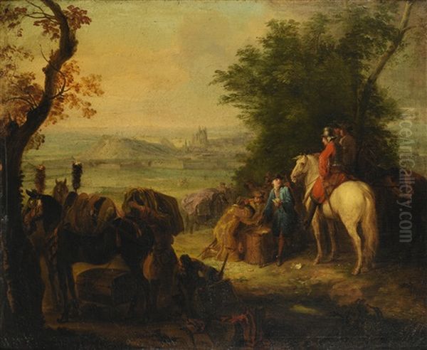 Resting Of The Troups During A Military Siege Oil Painting by Pierre Lenfant