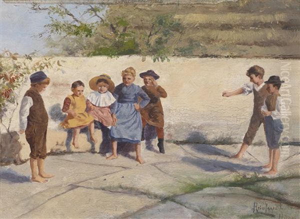 Kinderspiele Oil Painting by Ede Lengyel-Reinfuss