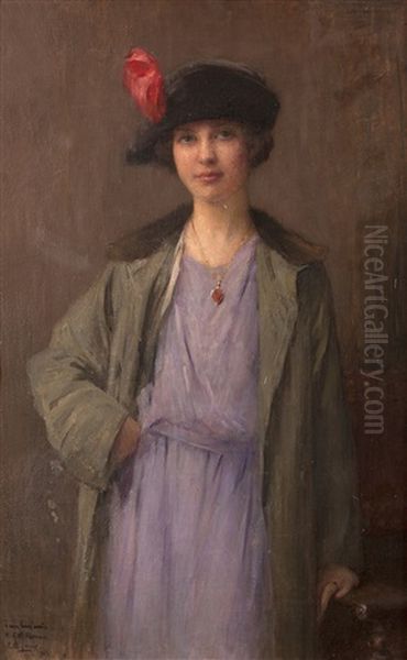 Elegante Au Chapeau Oil Painting by Charles Amable Lenoir