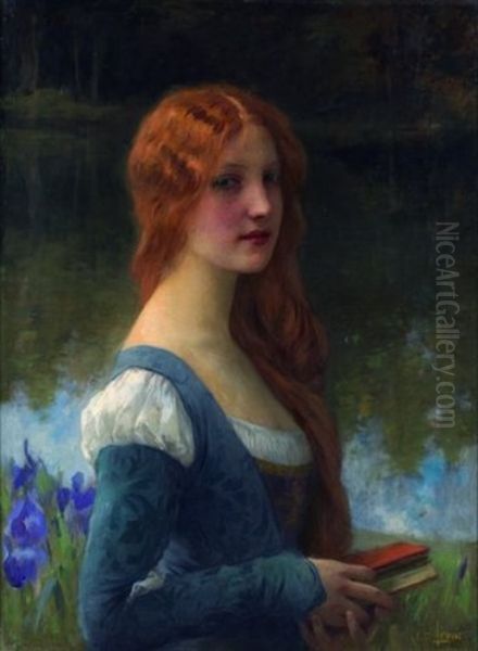 Jeune Femme Rousse Oil Painting by Charles Amable Lenoir